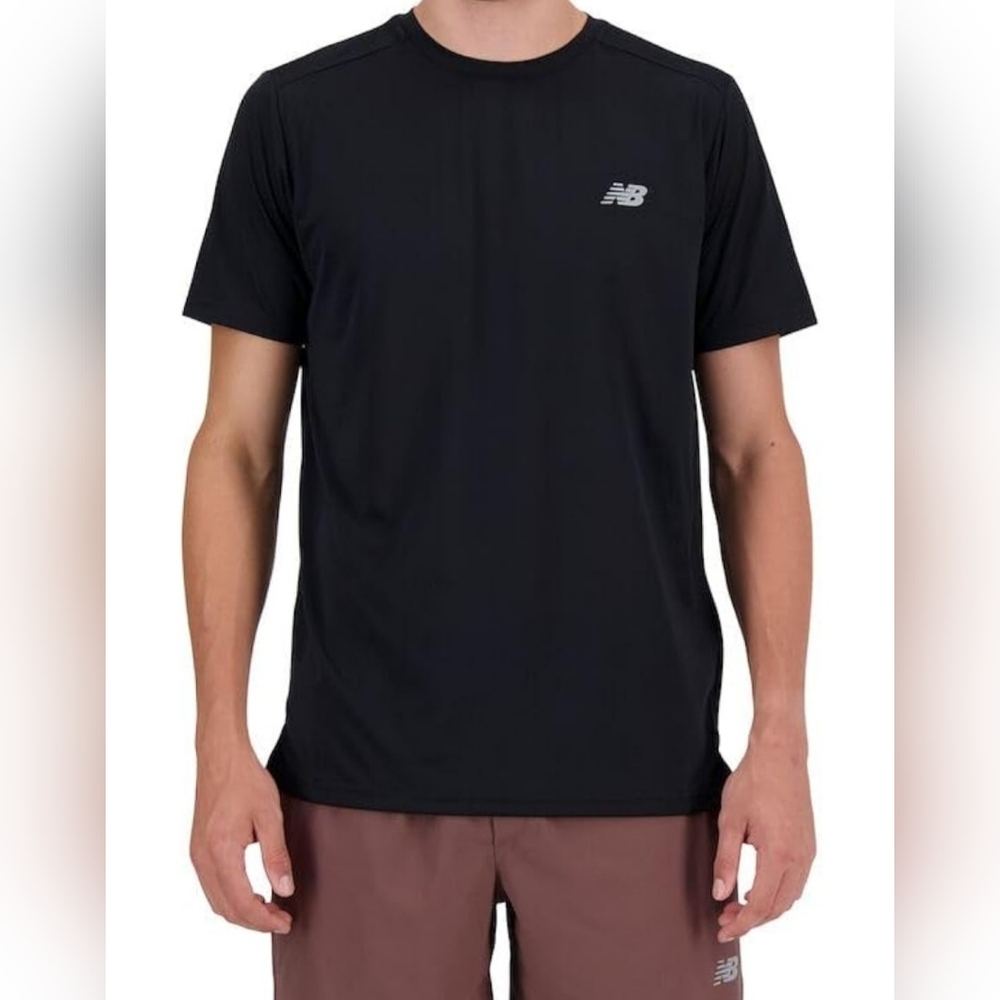 New Balance Men's Black Short Sleeve Tee Size S HEATHERTECH T-shirt